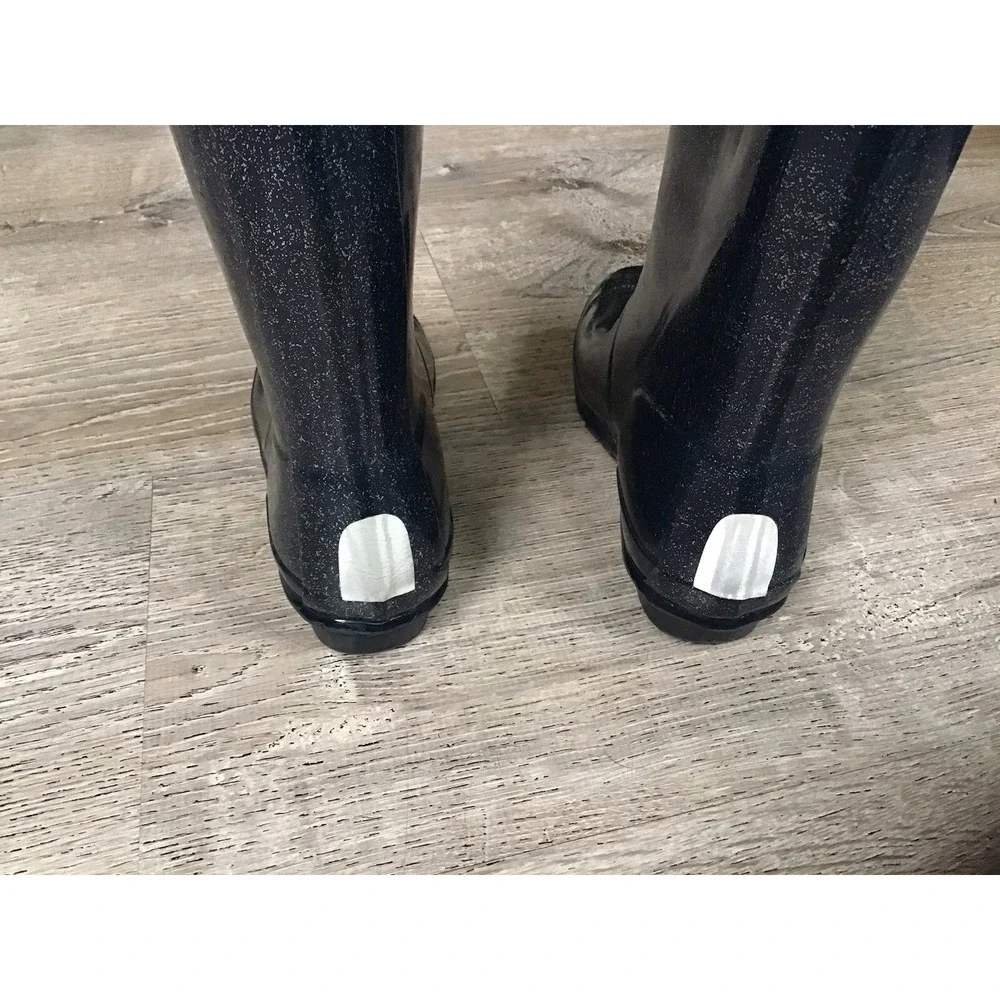 Hunter Kids Rain Boots Girls size 4 34 Original  Glitter Blue Youth Boot